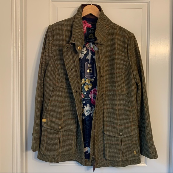 Joules Women's Fieldcoat Tweed Coat - Picture 7 of 16